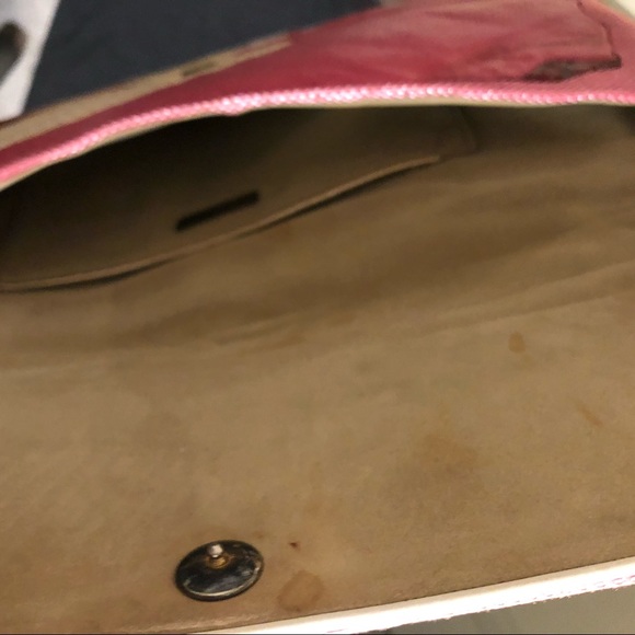 VINTAGE Carlo Fiori of ITALY Clutch Pink and Cream - Picture 5 of 8